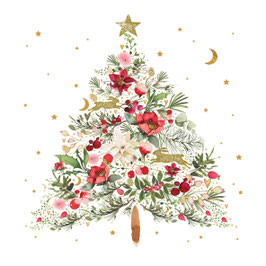 Serviette "Beautiful Christmas", weiß