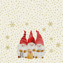 Serviette "Stars & Snowflakes", cream