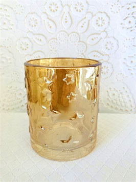 Windlichtglas 'Stars' , amber