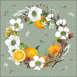 Serviette "Helleborus & Oranges"