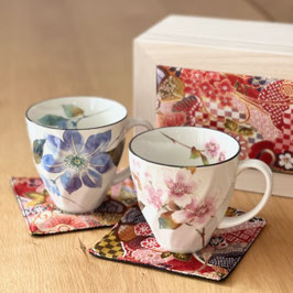 *PAIR MUG GIFT : SAKURA & CLEMATIS