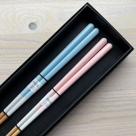 *CHOPSTICKS SET: FUWARI  Light Blue / Light Pink