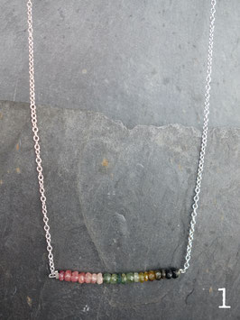 Collier - Argent / Tourmalines -