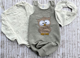 Geschenk-Set Eule ecru, Grösse 68