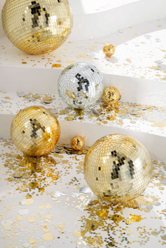 Disco-Kugel Spiegel Ø 40 cm & Ø 30 cm in Silber oder Gold