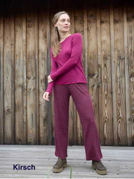 Langarm-Tops mit hübschem Lochmuster 100% Merino Wolle - Jalfe