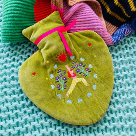 Wärmeflasche Samt in Herzform