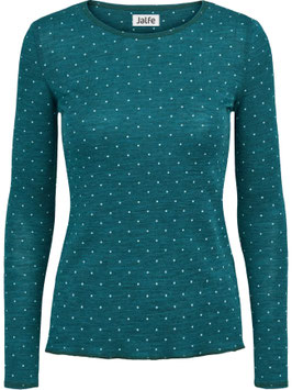 Gepunktetes Wollshirt mit langen Ärmeln  - Jalfe