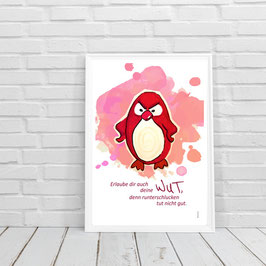 Poster GEFÜHLSLIEBE "Wut" (Pinguin), DIN A4