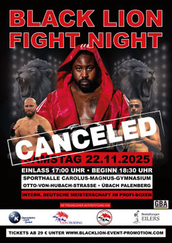 BLACK LION FIGHT NIGHT - (Freie Platzwahl auf der Tribüne)