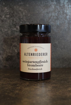 Weingartenpfirsich-Brombeere fruchtaufstrich
