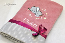 Kuscheldecke ELEFANT MAUVE