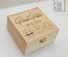 HOLZ GESCHENKBOX - 13cm x 13cm