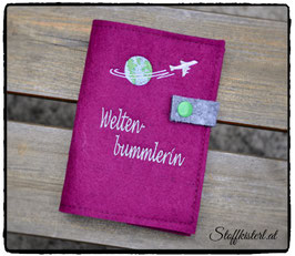 Reisepasshülle "WELTKUGEL MIT FLUGZEUG"