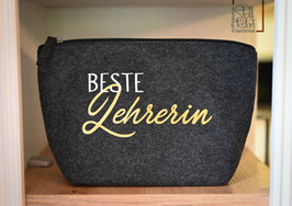 Filztäschchen "BESTE LEHRERIN" anthrazit