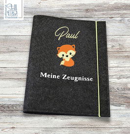 Zeugnismappe "FUCHS" bestickt