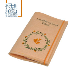 Mutter-Kind-Pass Hülle "BLUMENKRANZ" orange