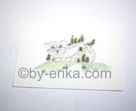 chat montagne dessin original