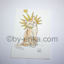 chat soleil dessin original