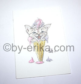 chat glace dessin original