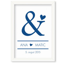 Individualizirana grafika ob poroki "Ana & Matic"