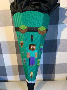 Dekoelemente für Schultüte Minecraft Steve verschiedene Farben