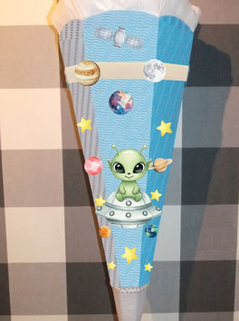 Dekoelemente für Schultüte Alien, Astronaut, Weltraum verschiedene Farben