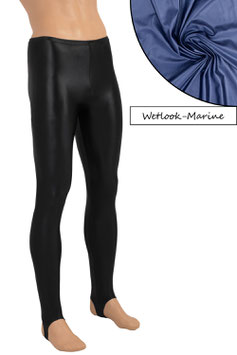 Herren Wetlook Leggings mit Steg marine