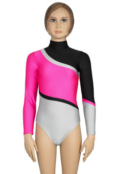 Kinder Gymnastikanzug "Nina" schwarz-pink-silber