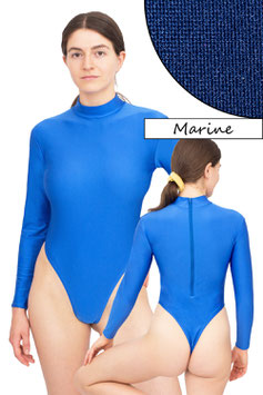 Damen Stringbody RRV+Kragen lange Ärmel marine