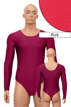 Herren Stringbody lange Ärmel rot