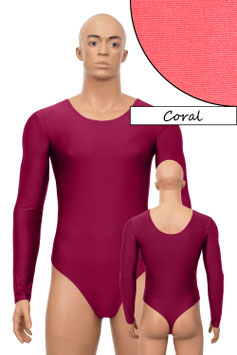 Herren Stringbody lange Ärmel coral