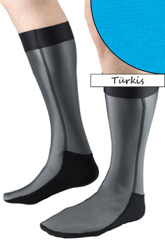 Socken mittellang Türkis mit schwarzer Sohle