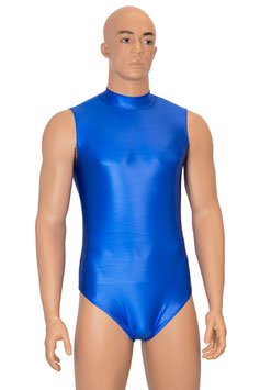 Herren Wetlook Body ohne Ärmel Rücken-RV royalblau