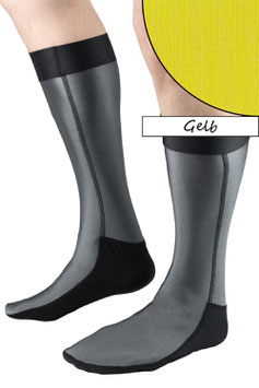 Socken mittellang Gelb mit schwarzer Sohle