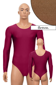 Herren Stringbody lange Ärmel braun