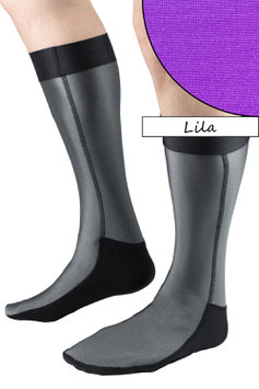 Socken mittellang Lila mit schwarzer Sohle