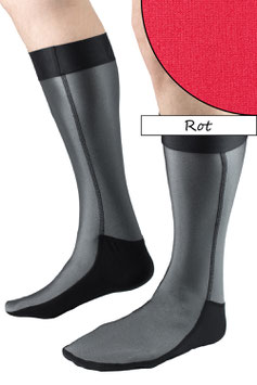 Socken mittellang Rot mit schwarzer Sohle