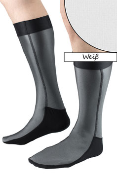 Socken mittellang Weiß mit schwarzer Sohle