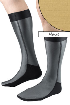 Socken mittellang Haut mit schwarzer Sohle