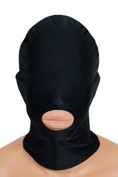 Kopfhaube (Maske) schwarz, Mund offen