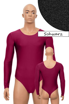 Herren Stringbody lange Ärmel schwarz