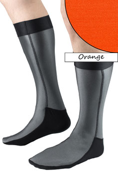 Socken mittellang Orange mit schwarzer Sohle