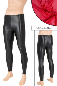 Herren Wetlook Leggings rot