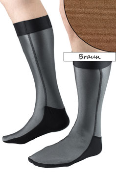 Socken mittellang Braun mit schwarzer Sohle