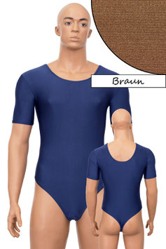 Herren Stringbody kurze Ärmel braun