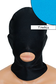 Kopfhaube (Maske) türkis, Mund offen