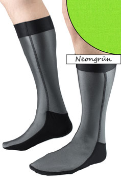 Socken mittellang Neongrün mit schwarzer Sohle