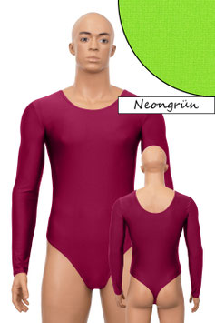 Herren Stringbody lange Ärmel neongrün