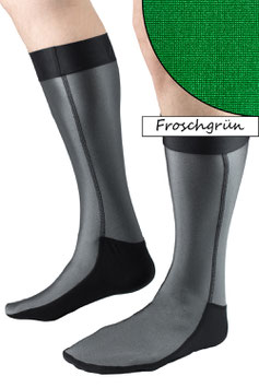 Socken mittellang Froschgrün mit schwarzer Sohle